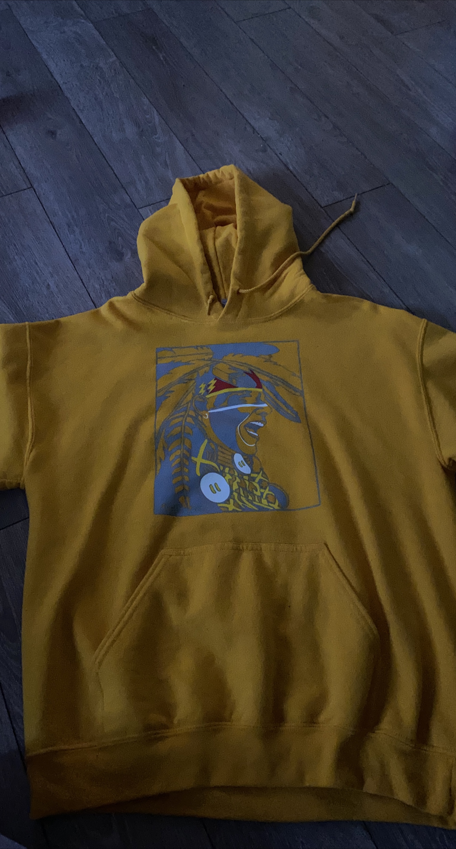 Yellow Hoodie with Graphic Print