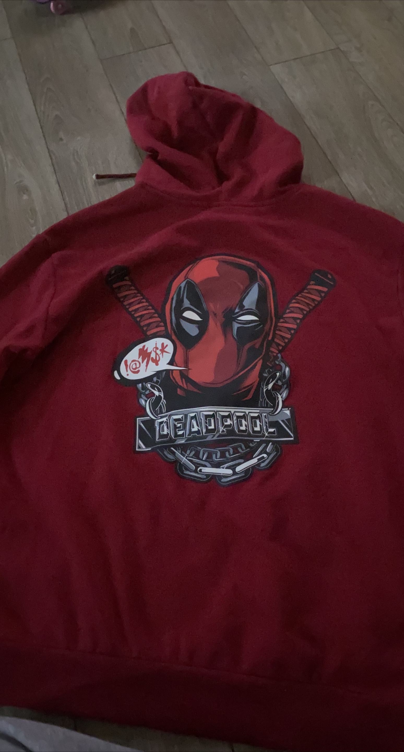 Deadpool Graphic Hoodie, Red
