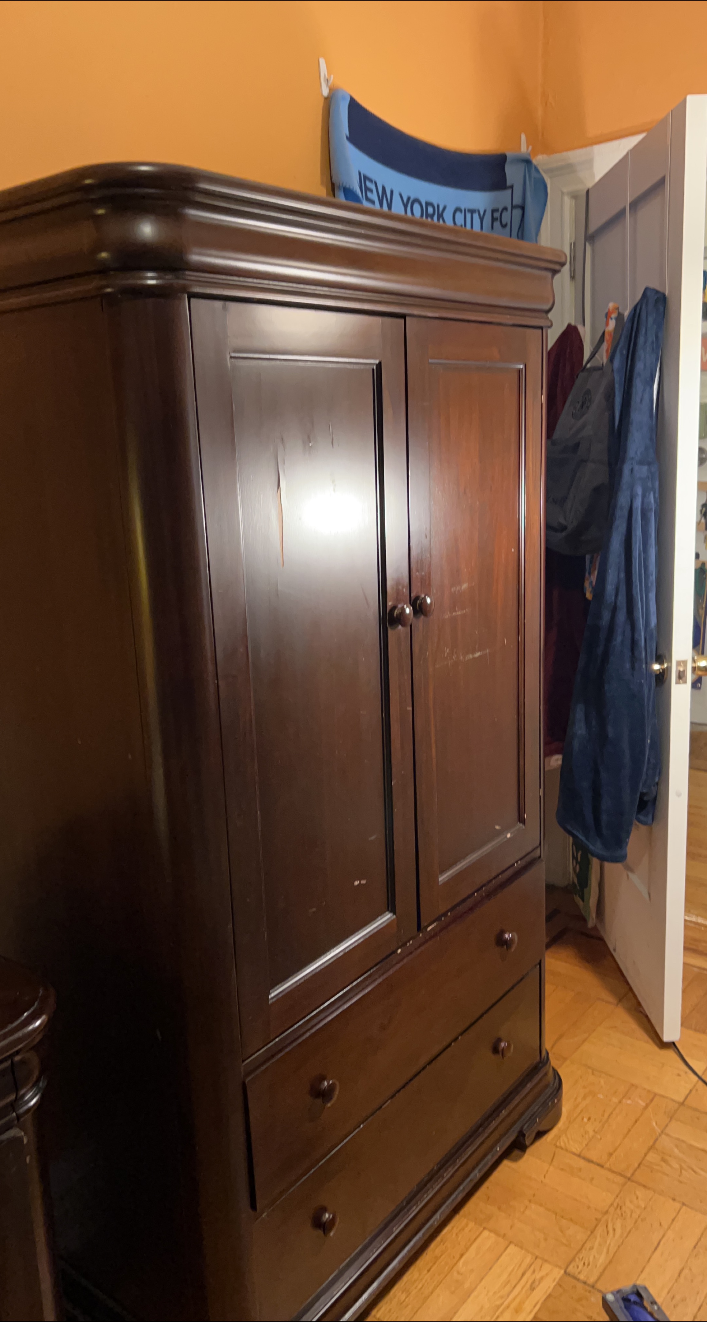 Wooden Wardrobe with Drawers thumbnail