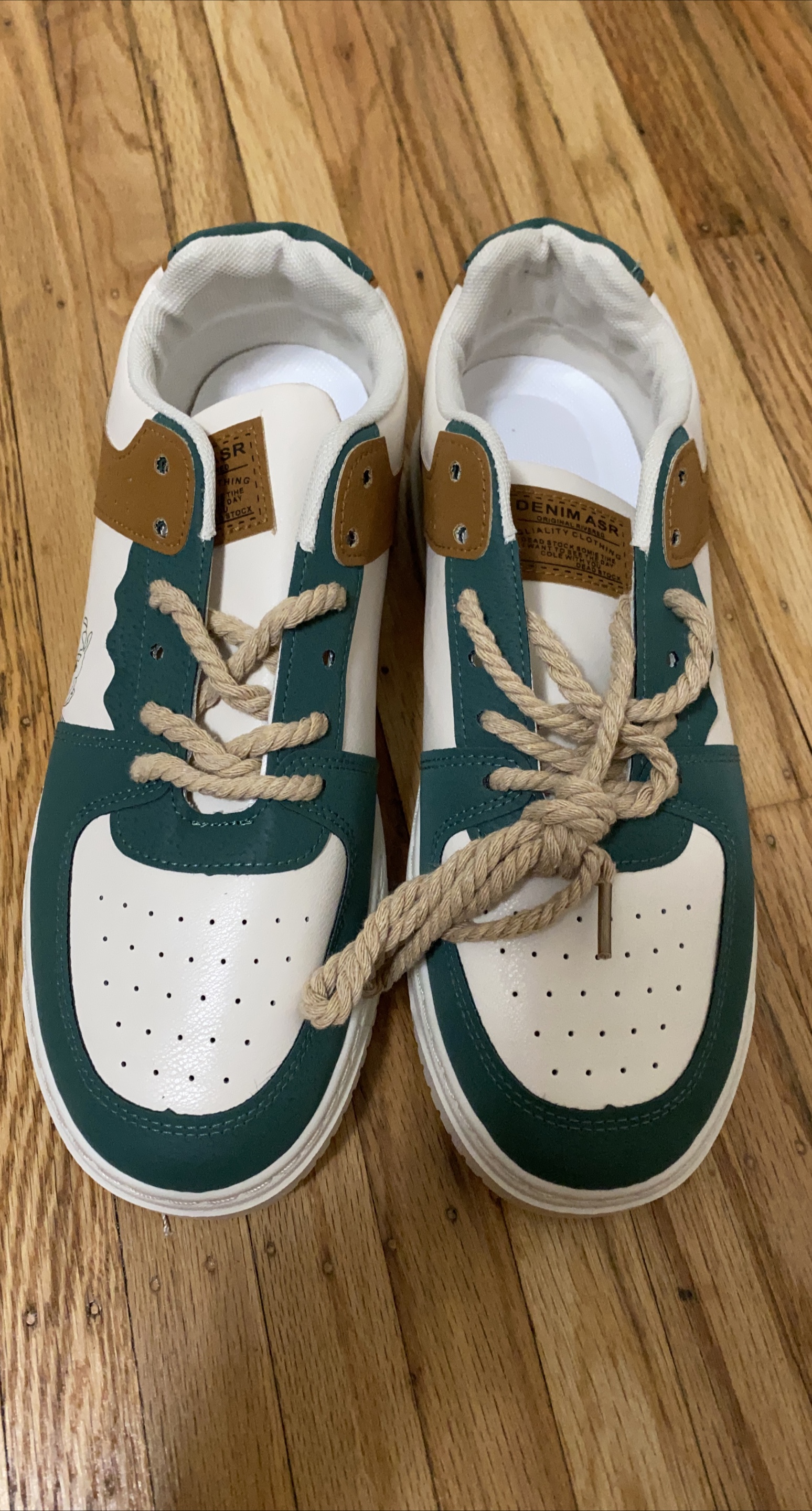 Denim ASR Green & White Sneakers thumbnail