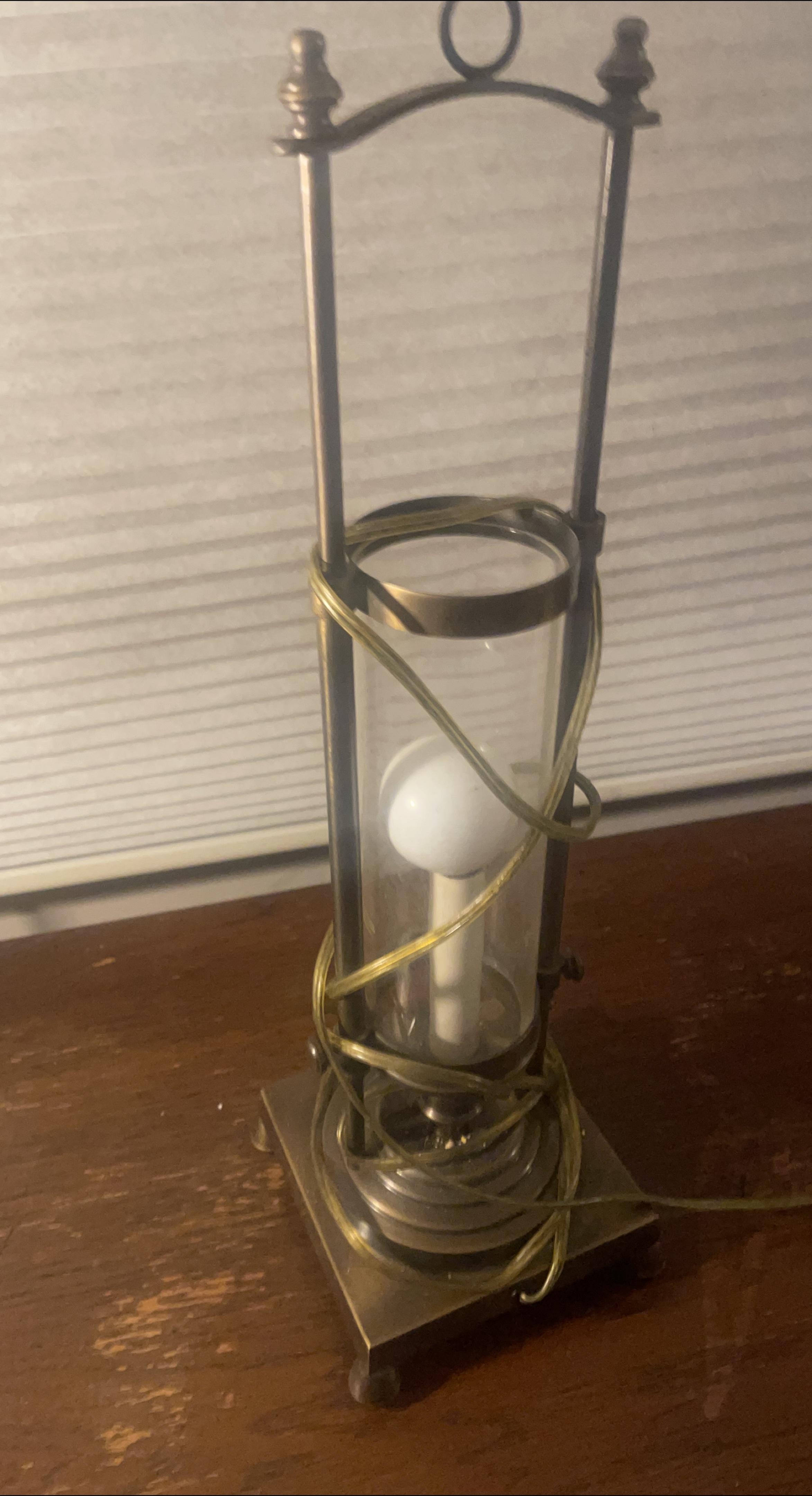 Vintage Brass & Glass Accent Lamp thumbnail