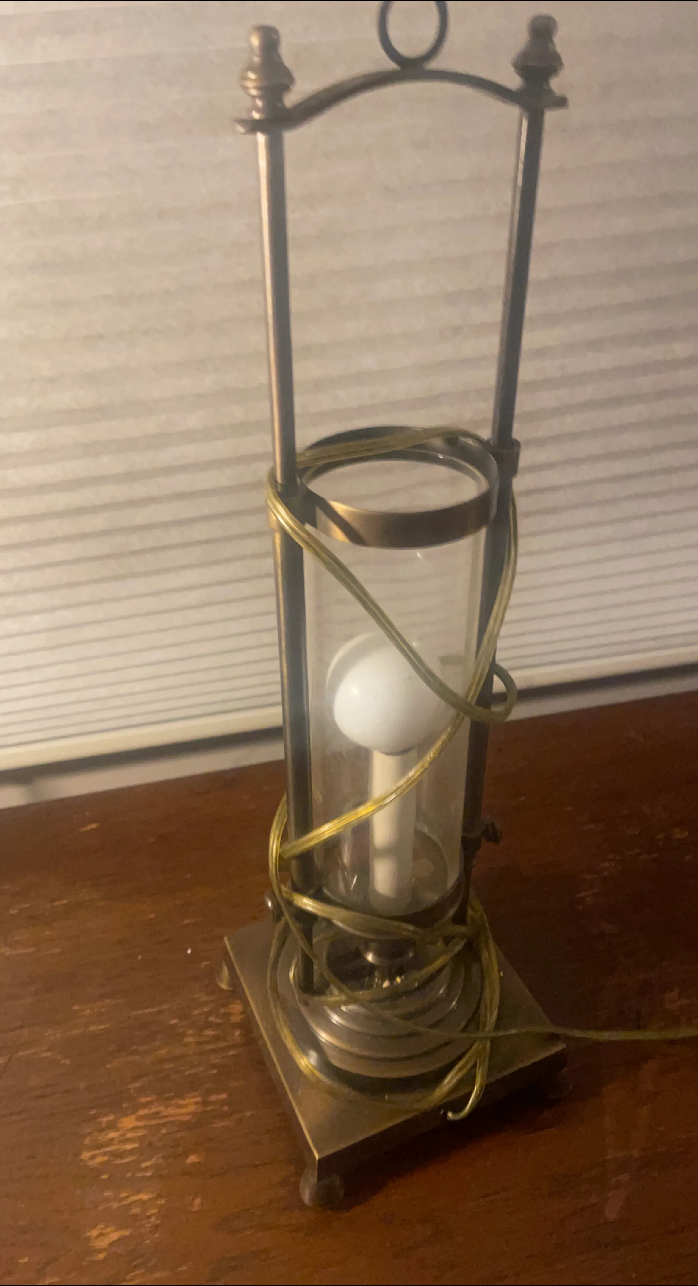 Vintage Brass & Glass Accent Lamp