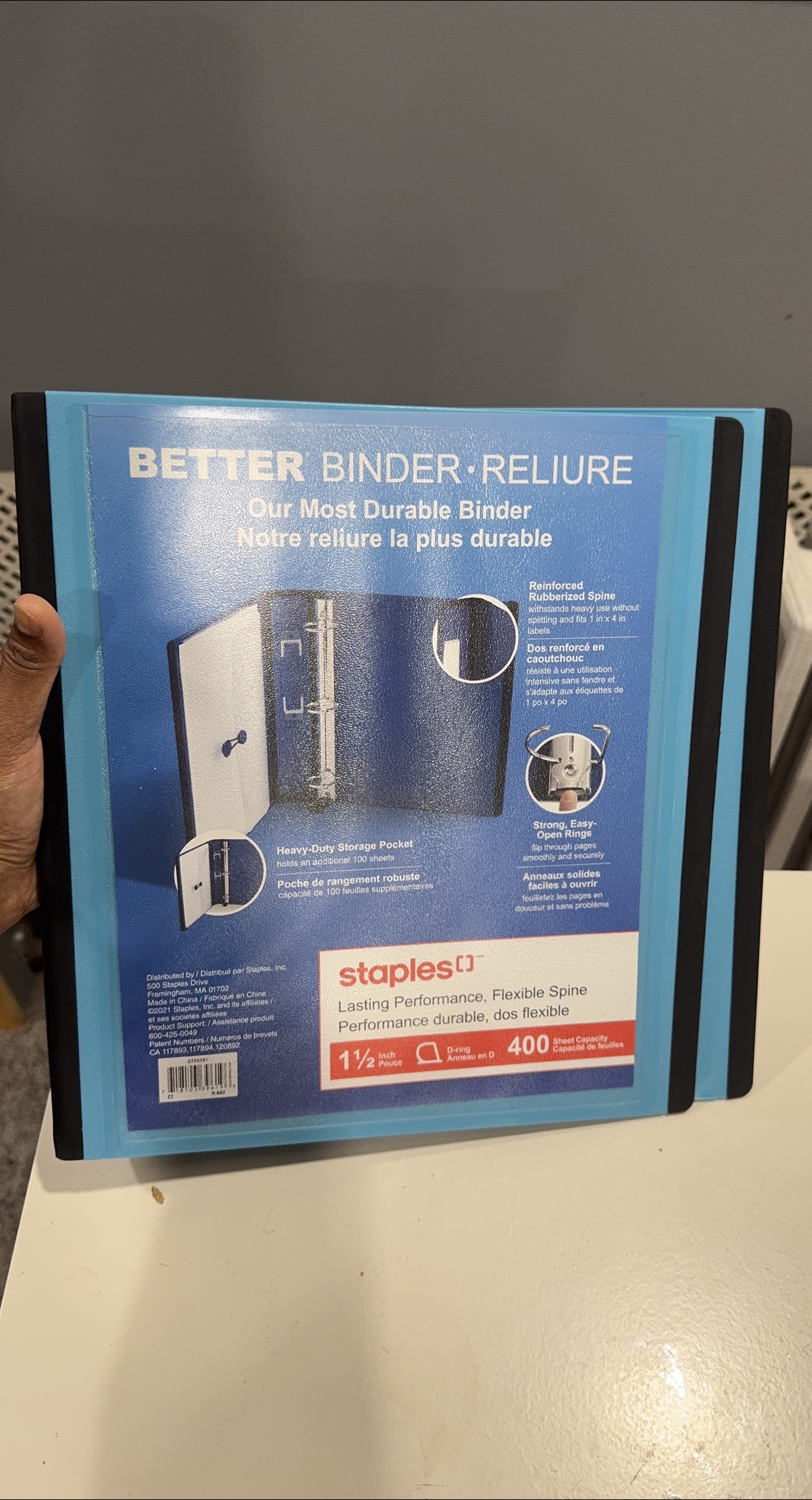 Staples Better Binder - 1 1/2 inch - Light Blue thumbnail