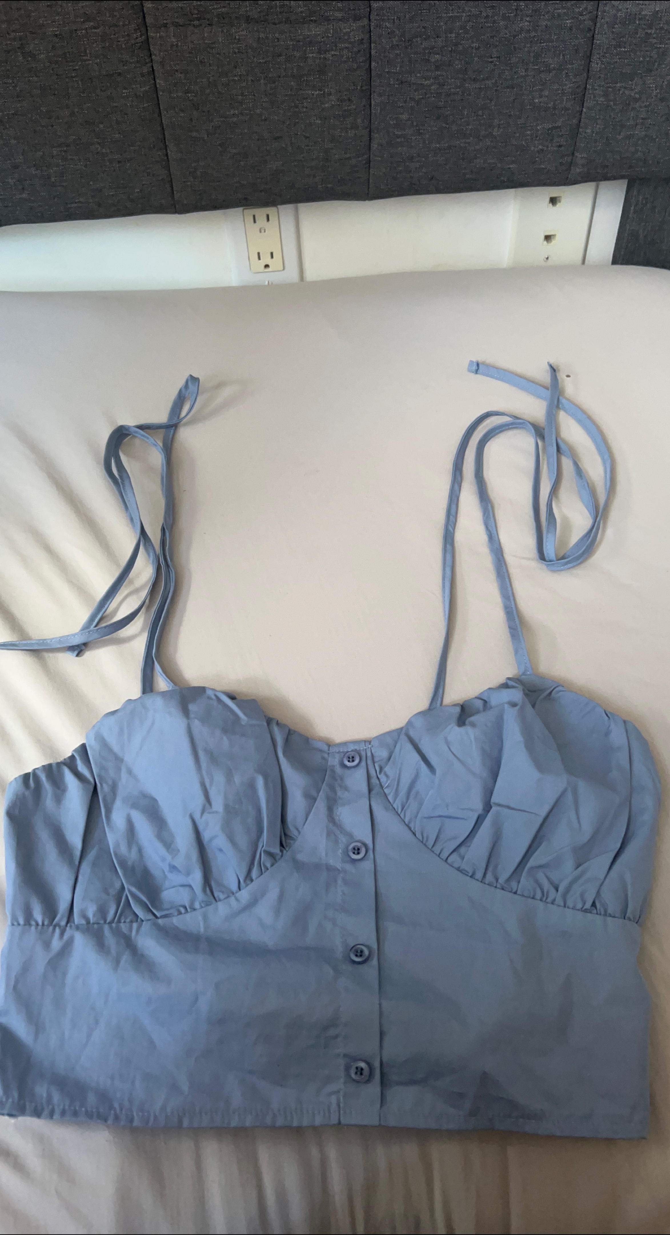 Blue Tie Strap Corset Top thumbnail