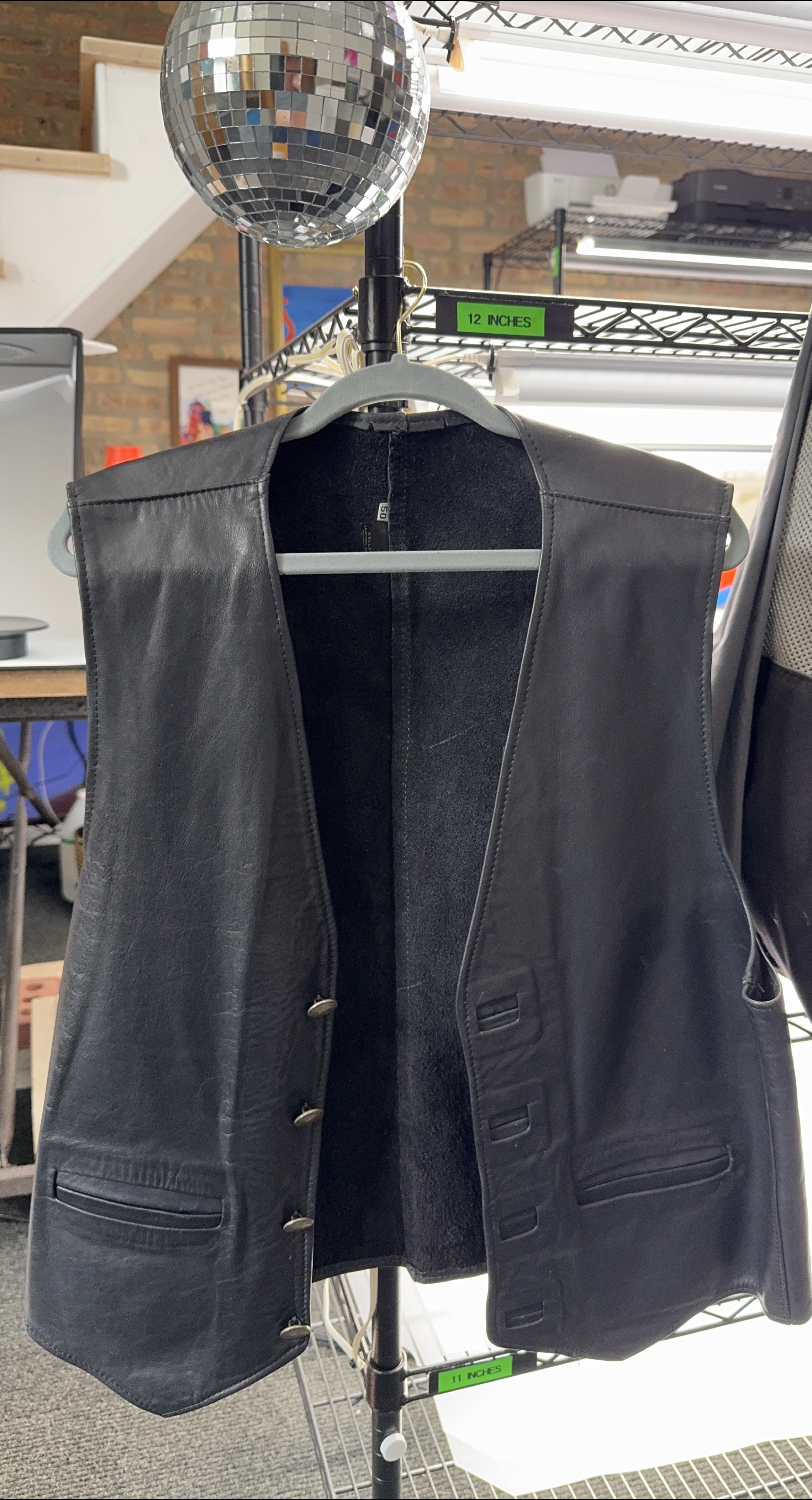 Men’s Leather Vest – Kelly’s Leather – 2XL