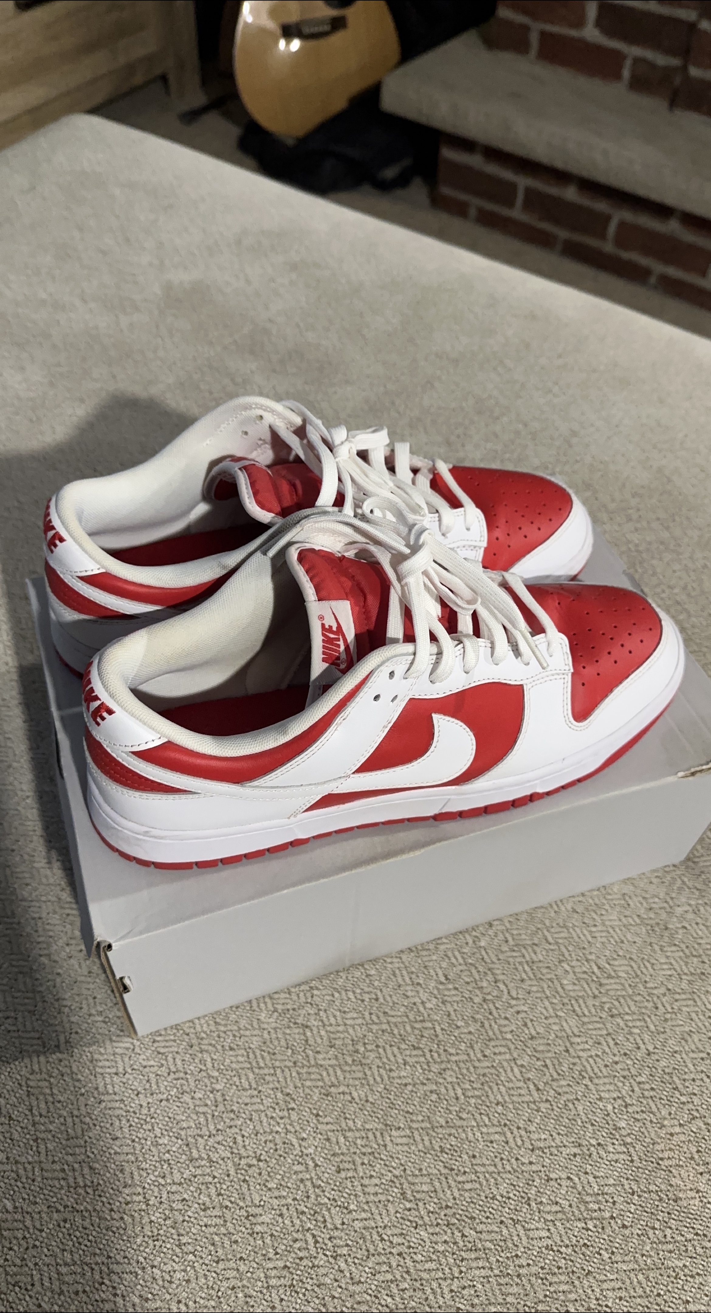 Nike Dunk Low Red/White - Size 12 thumbnail