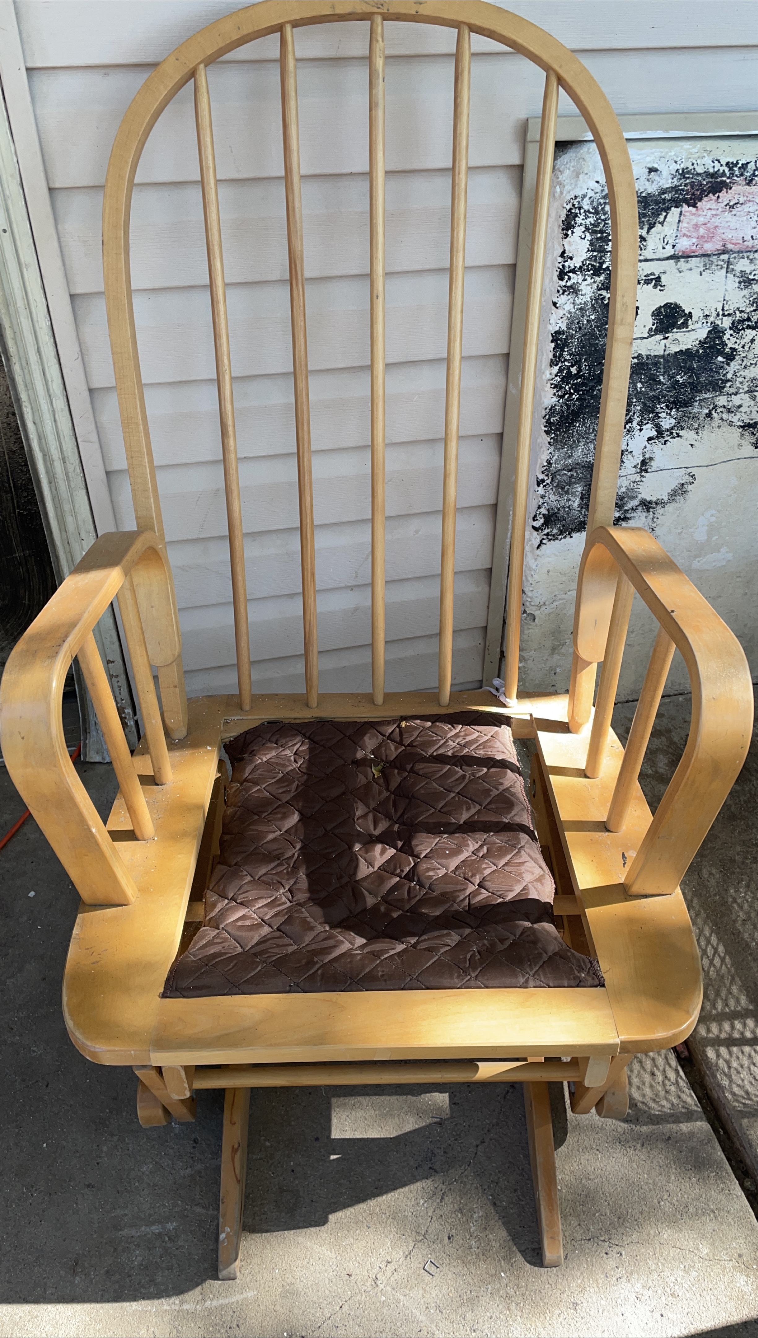 Wooden Glider Rocking Chair with Cushion thumbnail