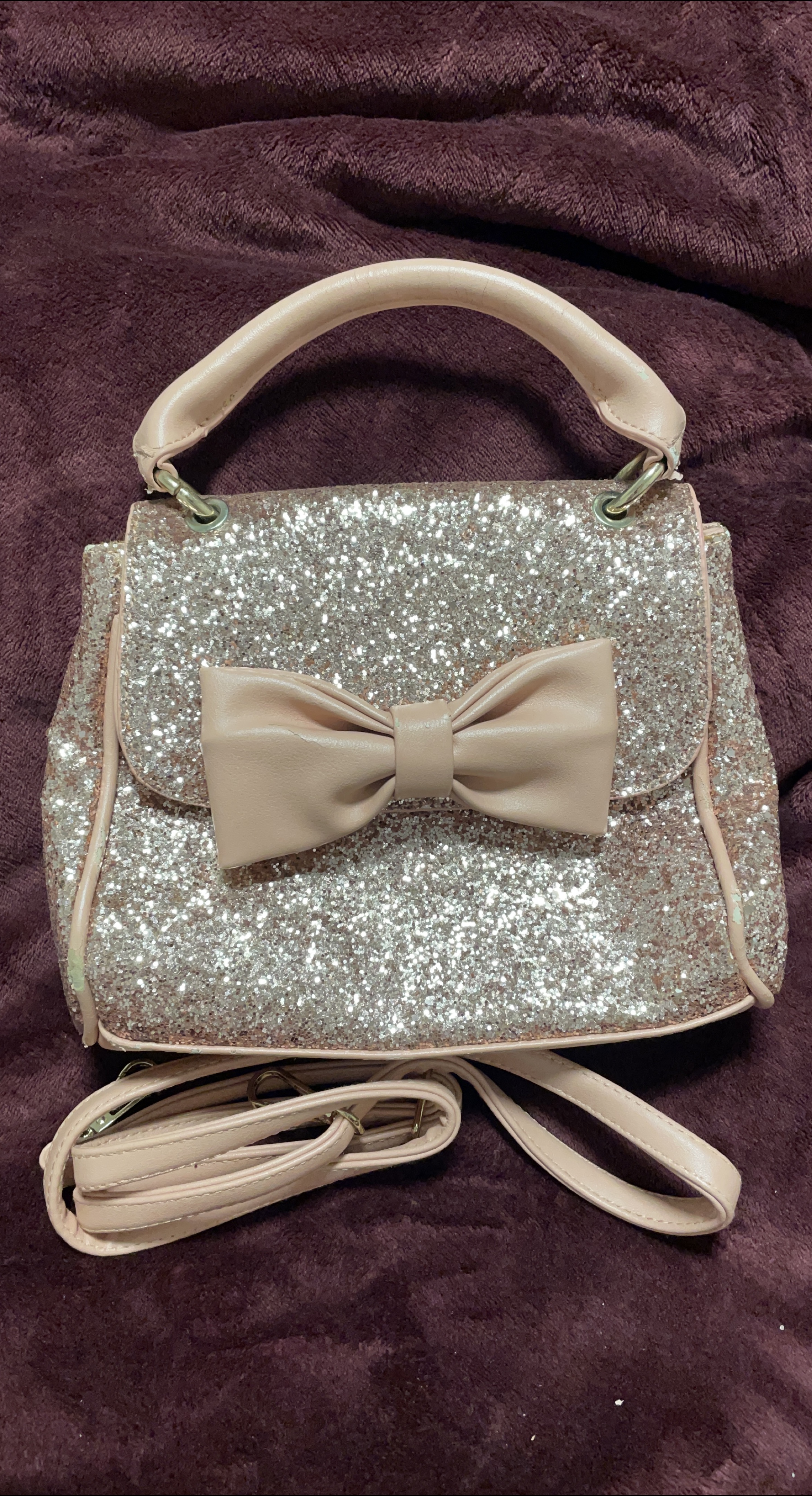 Little Girl's Sparkly Purse - Light Pink thumbnail
