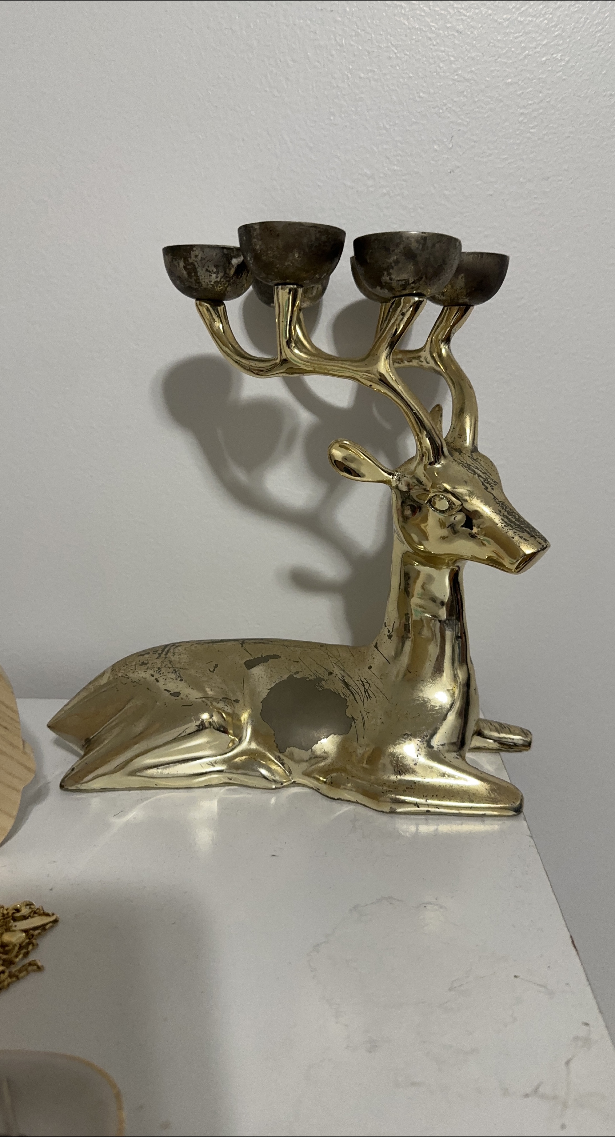 Gold Deer Candlestick Holder thumbnail