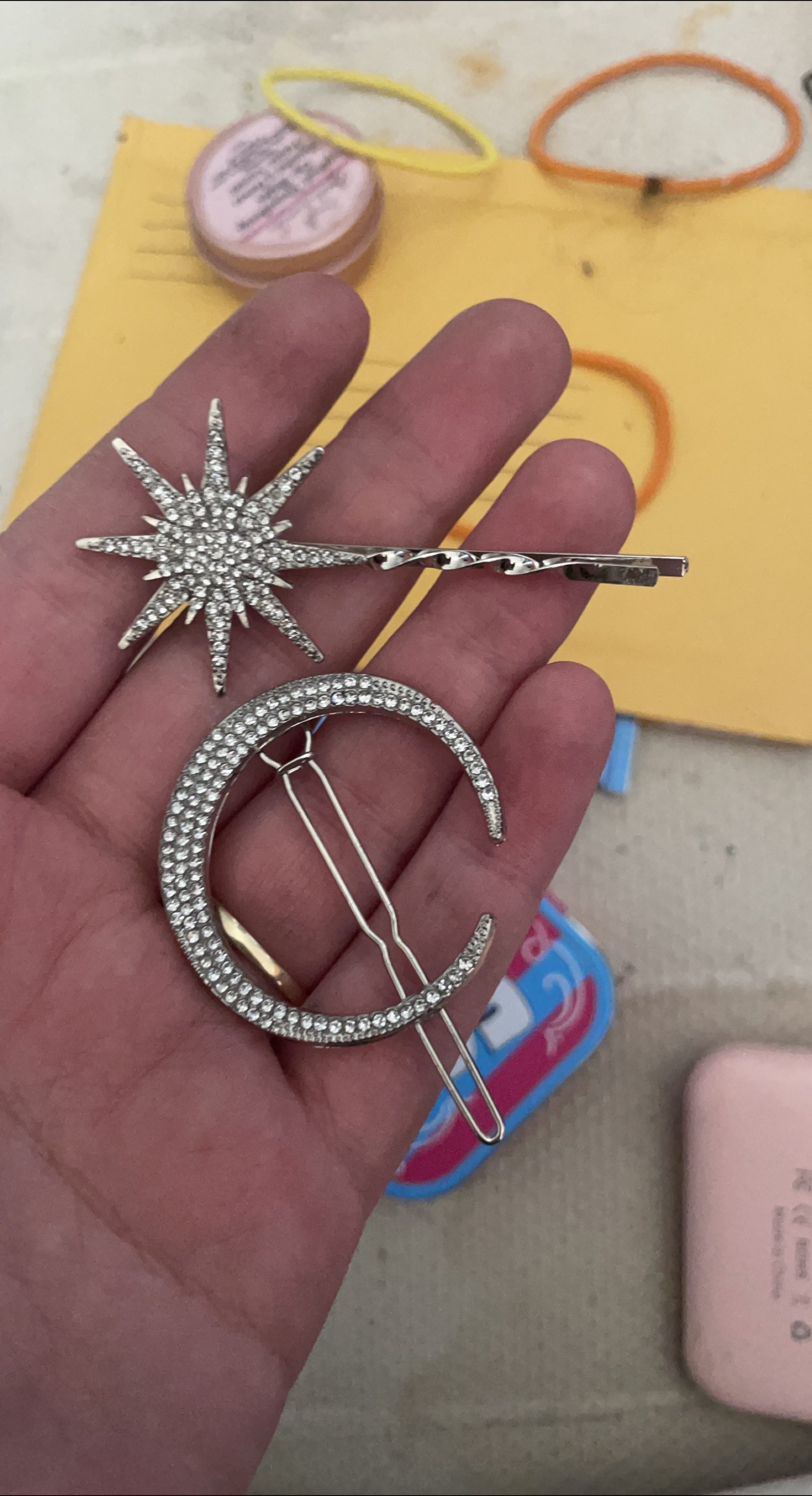 Star & Moon Rhinestone Hair Clips thumbnail