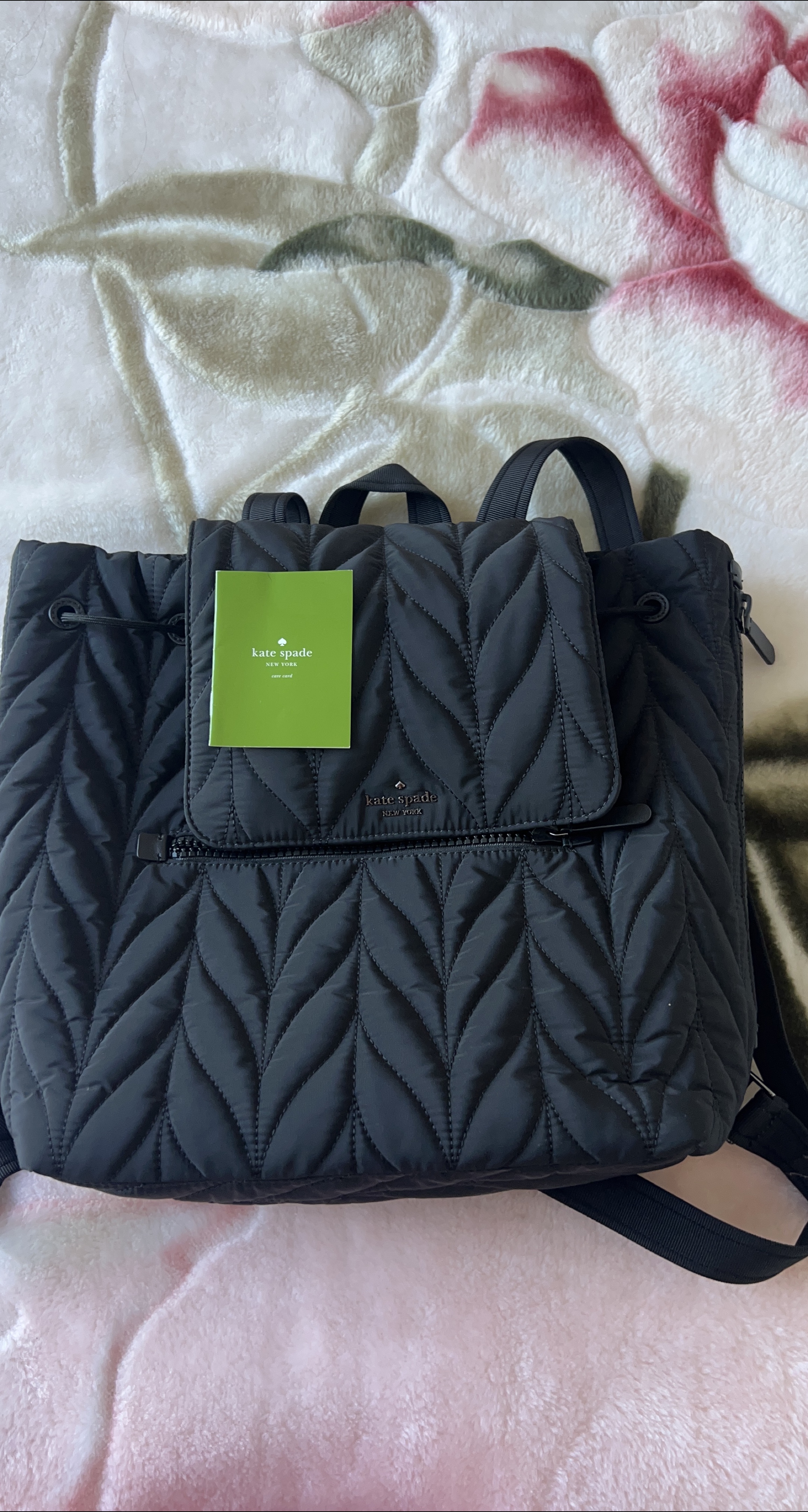 Kate Spade Black Quilted Backpack thumbnail