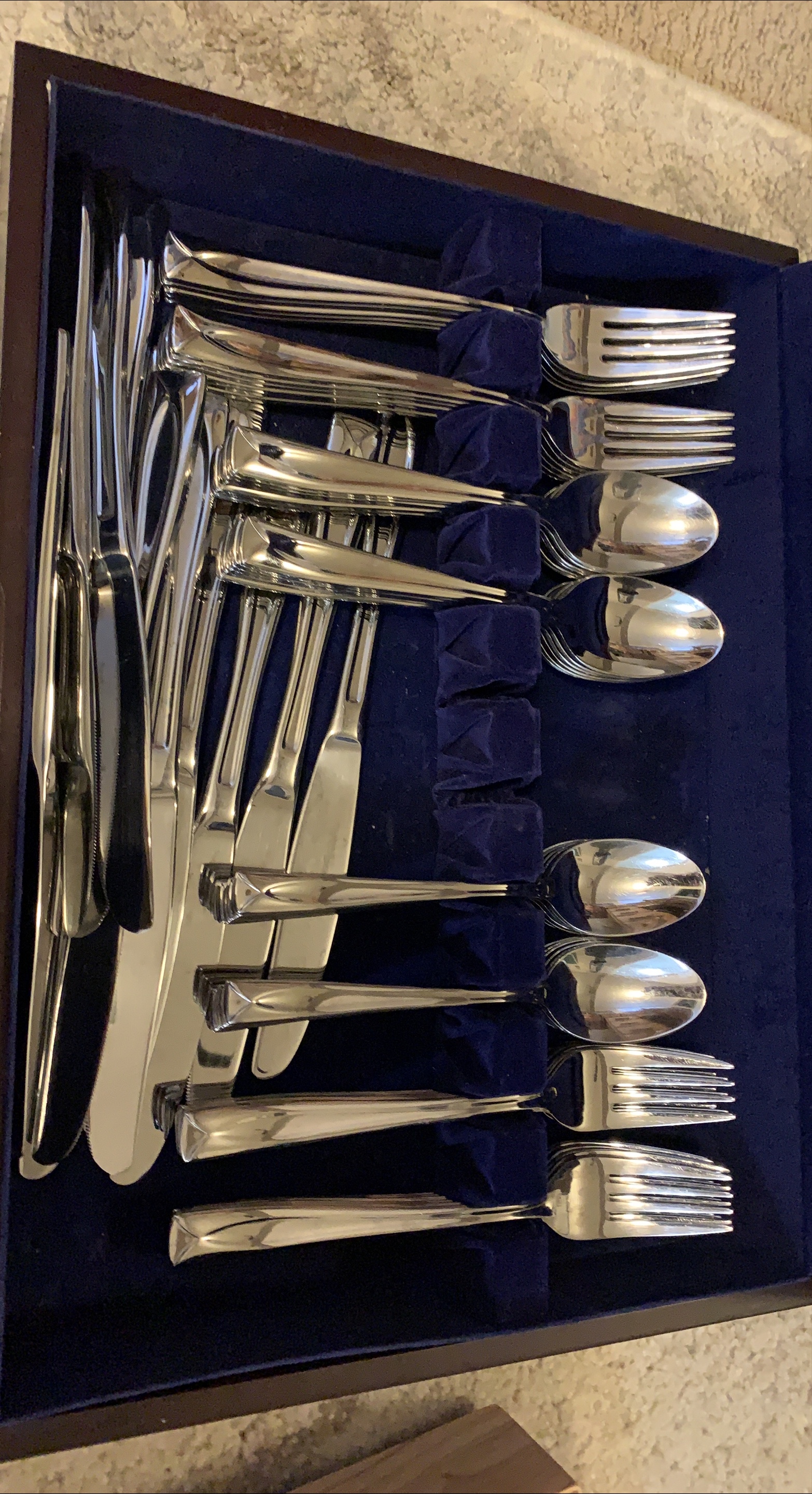 Silverware Set in Wooden Box