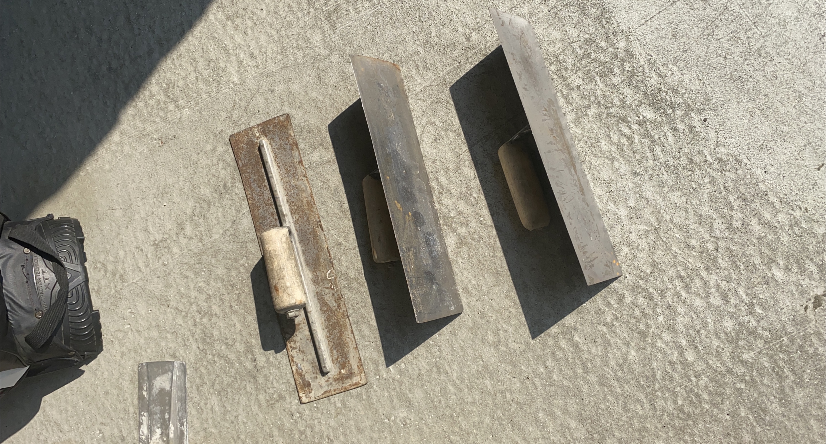 Used Concrete Finishing Trowels - Set of Three