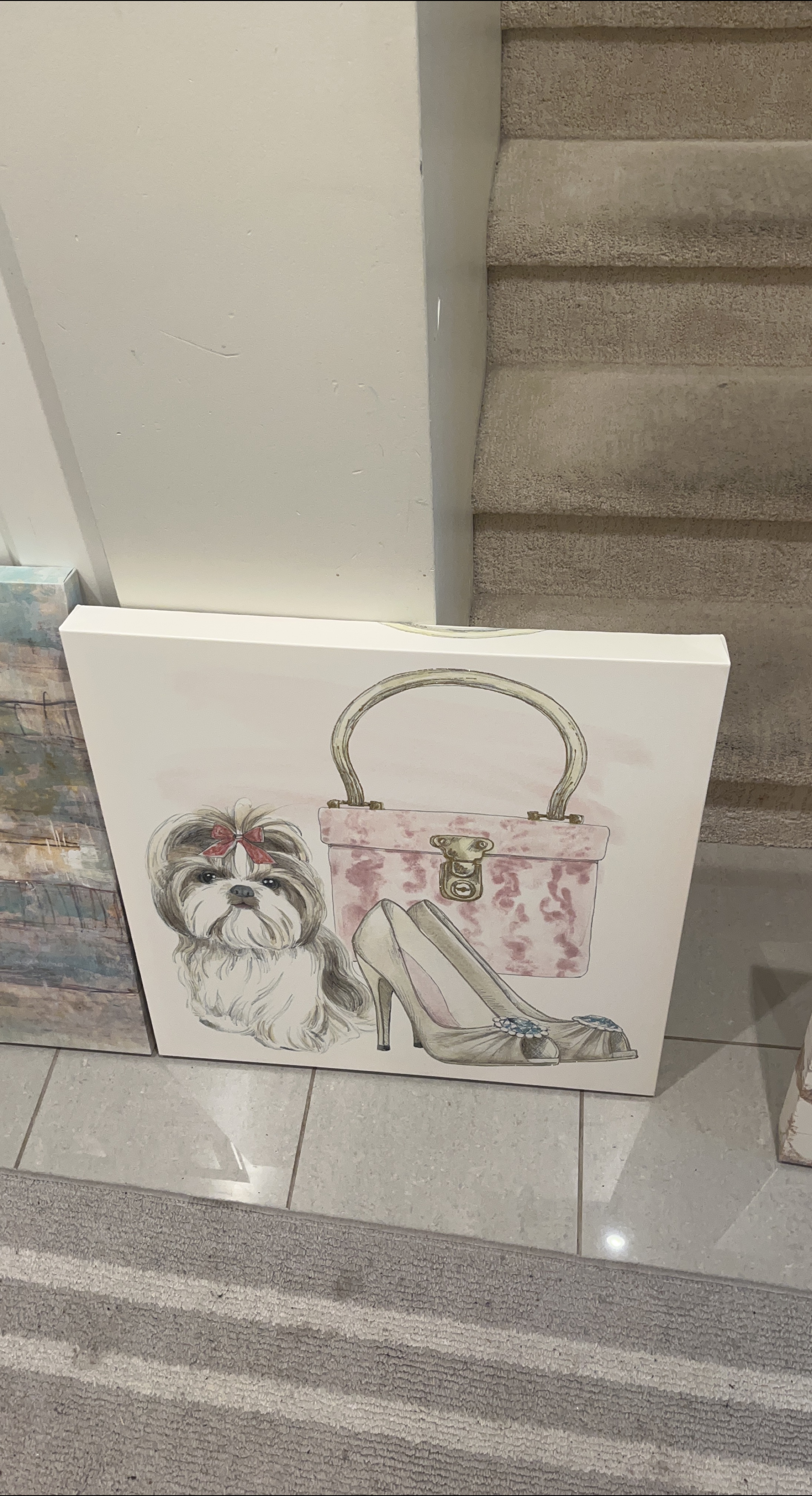 Dog, Purse, and Shoes Canvas Art thumbnail