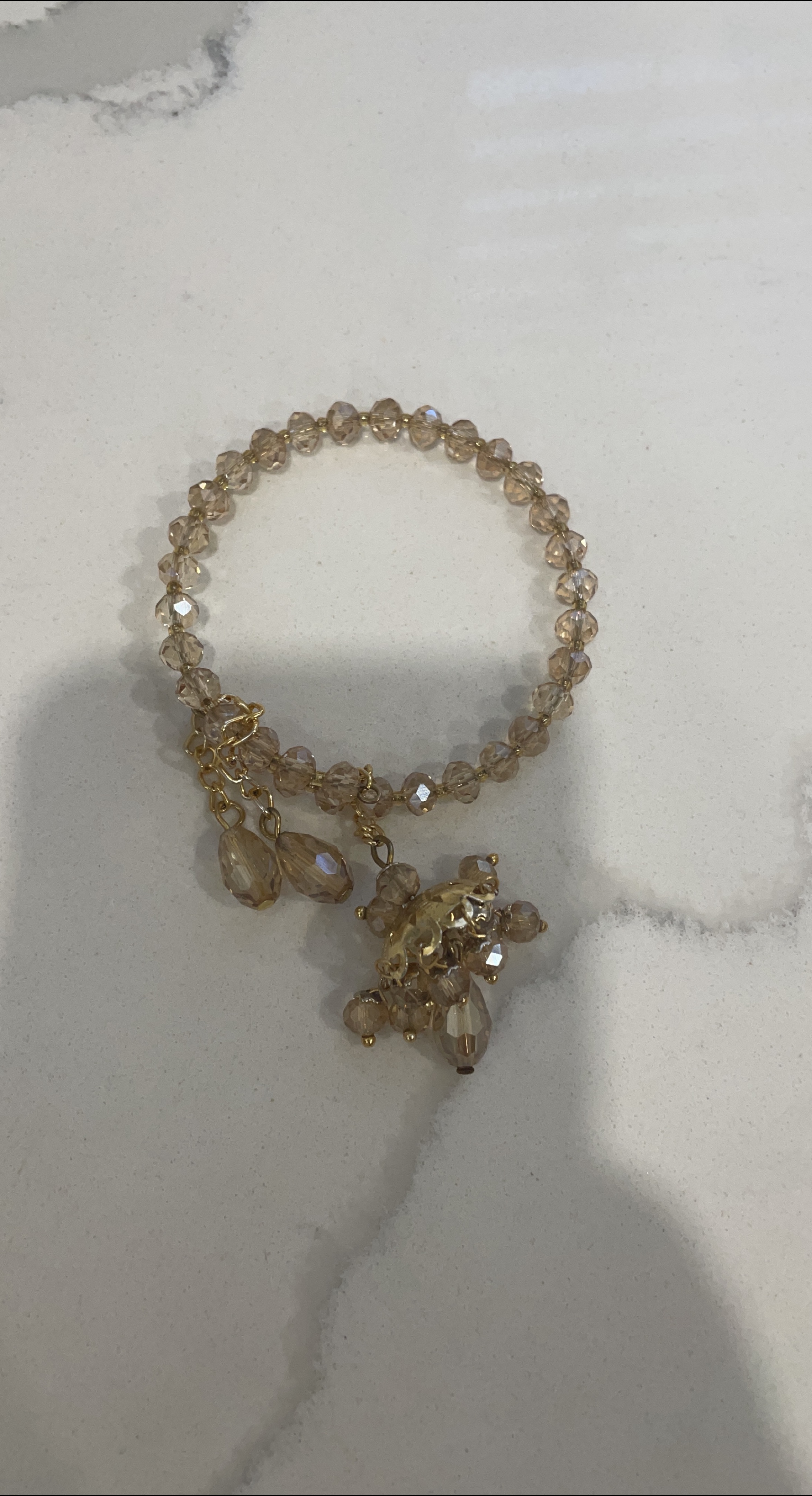 Beaded Bracelet with Gold Charm