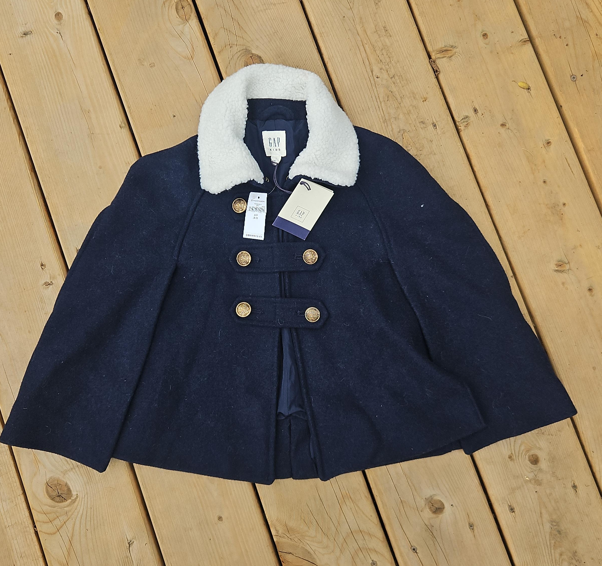 New GAP Kids Navy Cape Coat - Size 2Y thumbnail