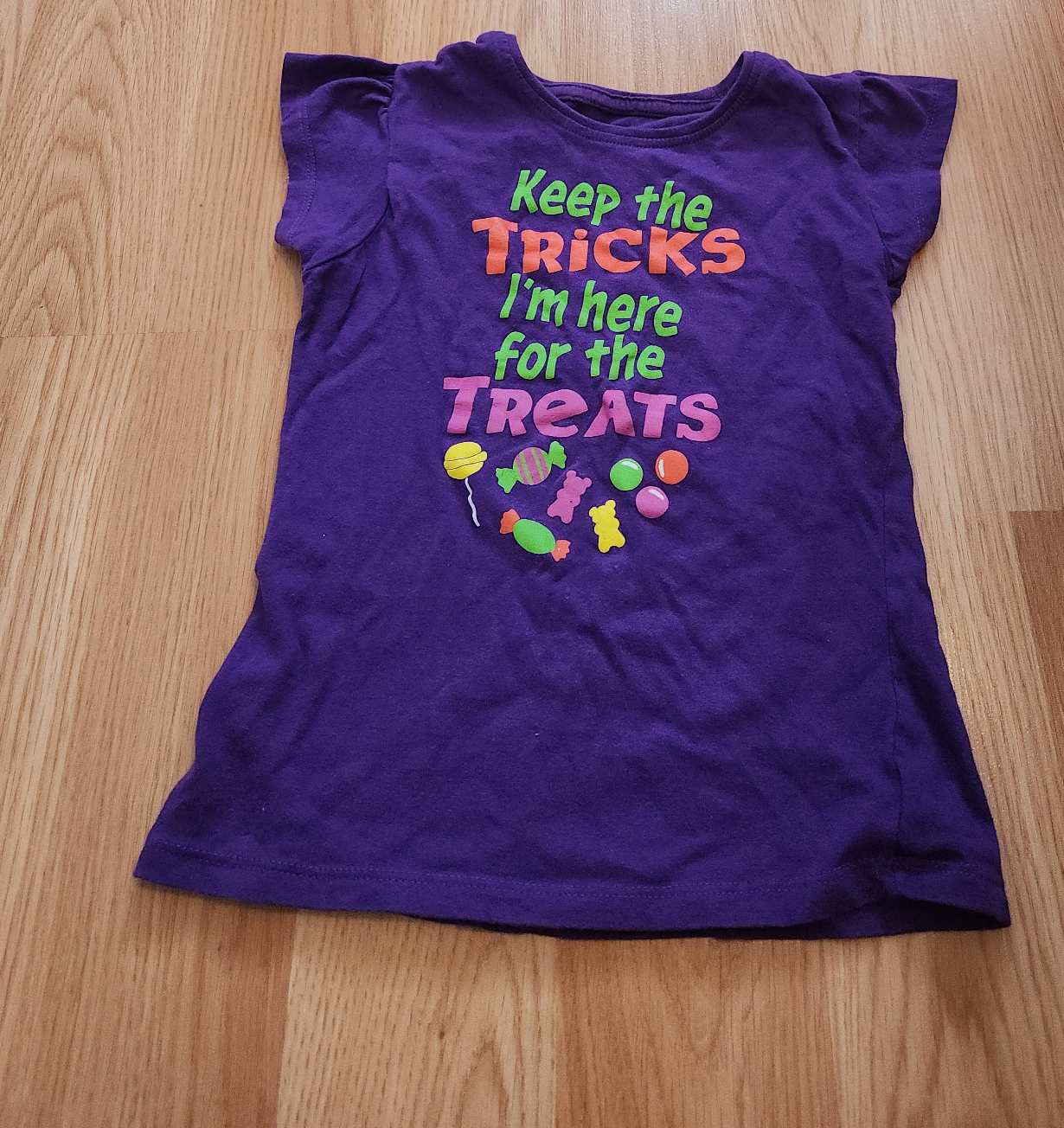 kid's Purple Halloween Treat T-shirt size S thumbnail