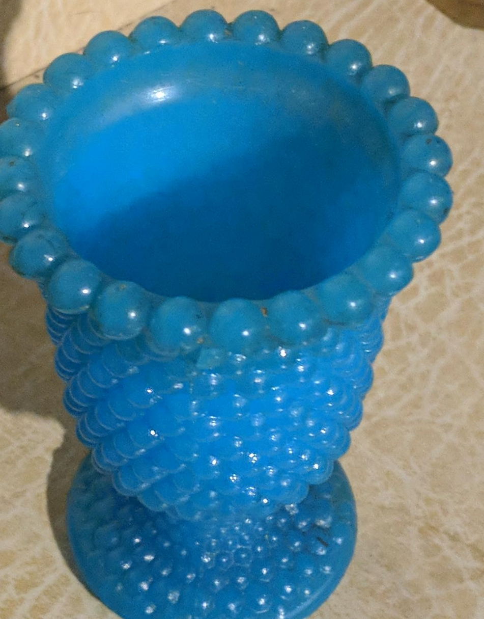 Blue Hobnail Glass Vase thumbnail