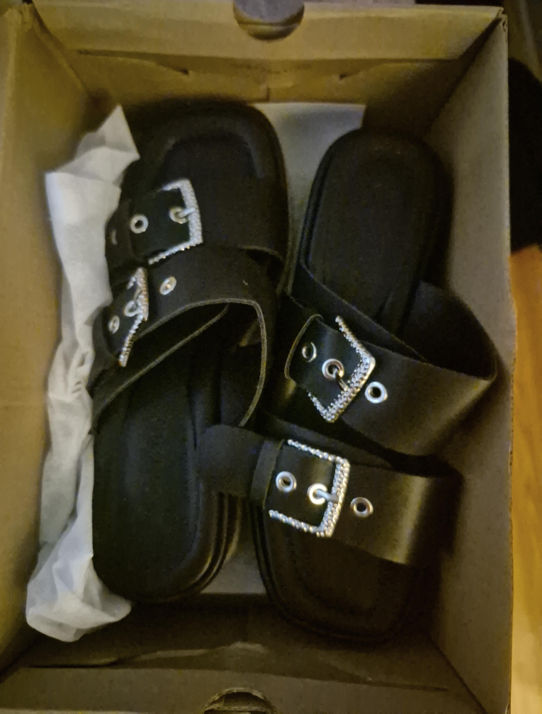 coutgo Black Buckle Platform Sandals thumbnail