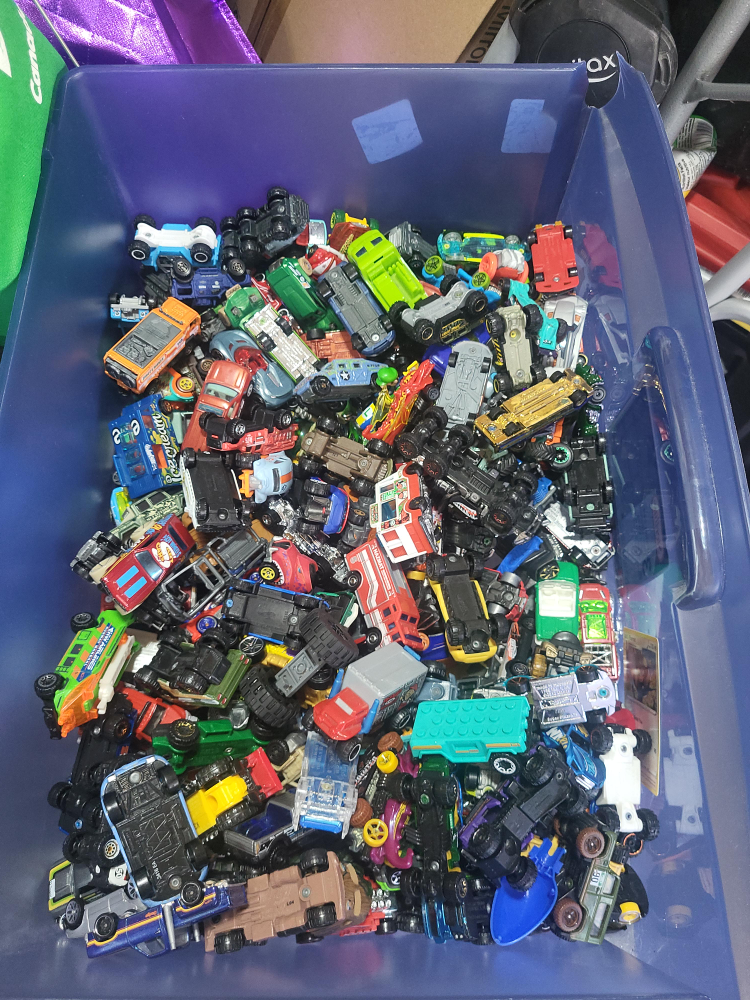 Bin of Toy Cars