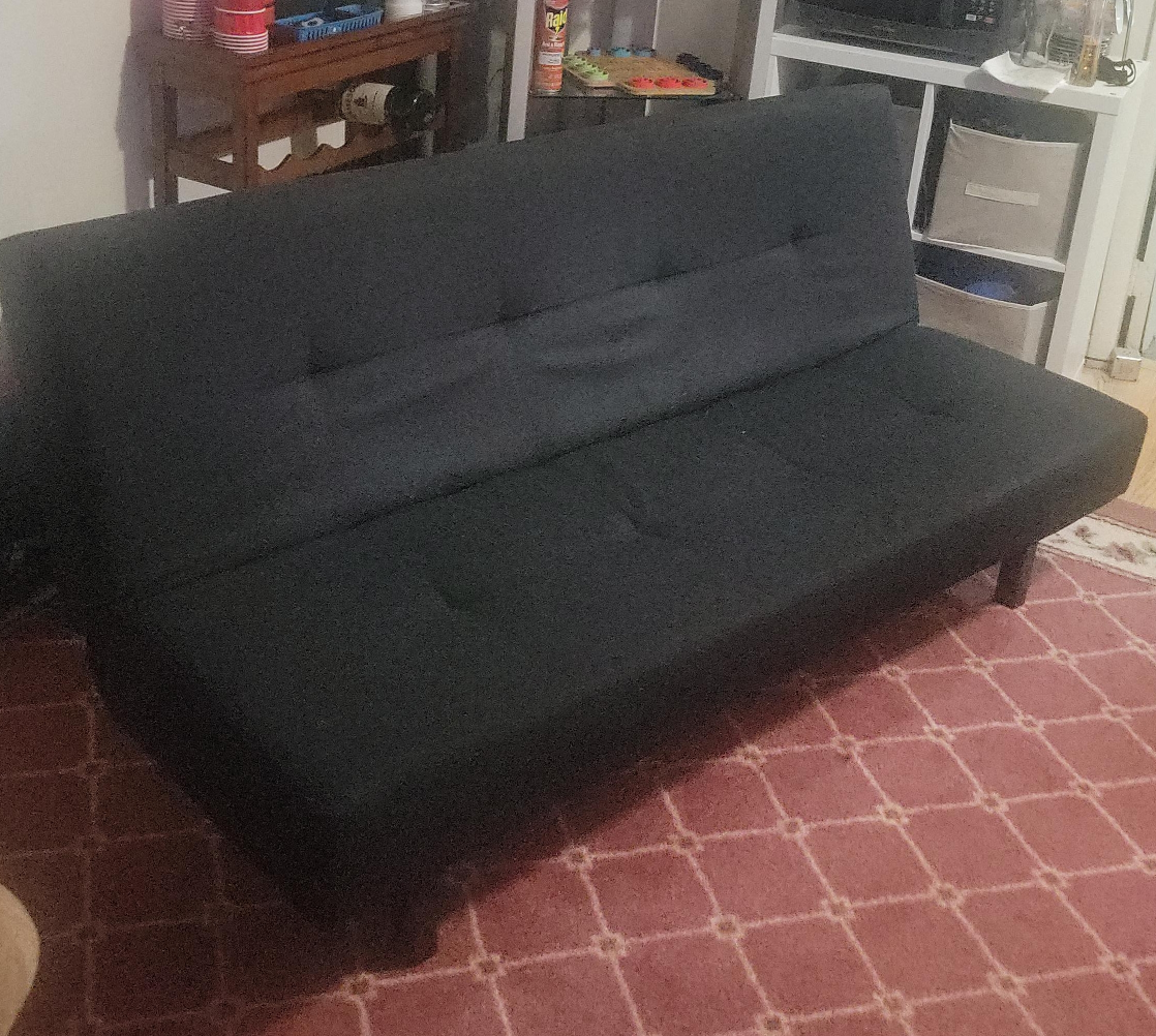 Black Futon Sofa Bed - 72" x 36" thumbnail