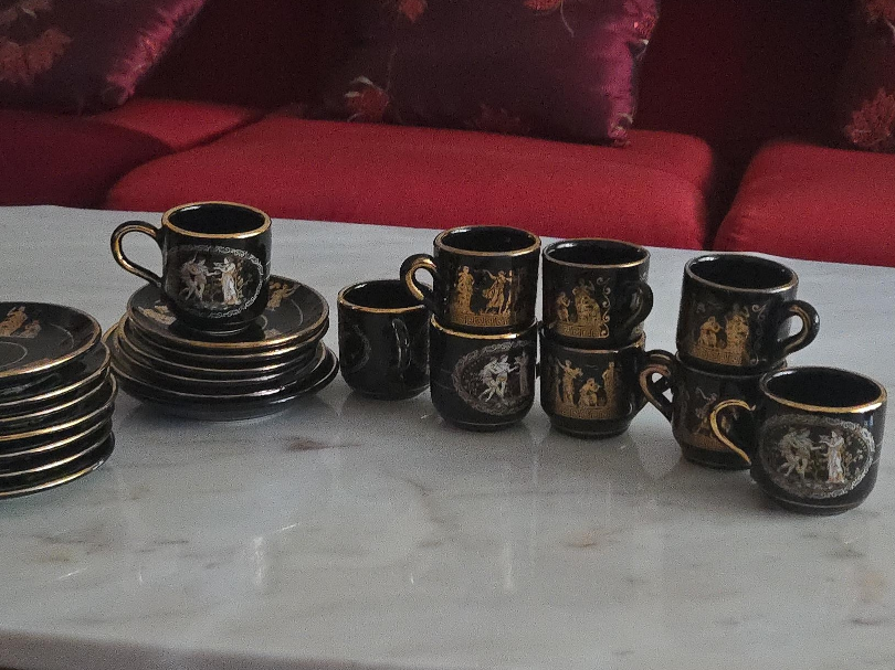 Espresso Cups & Saucers - Greek Mythology Design thumbnail