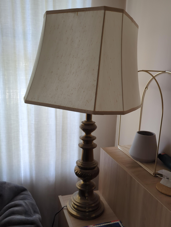 Vintage Style Satin Brass Table Lamp thumbnail