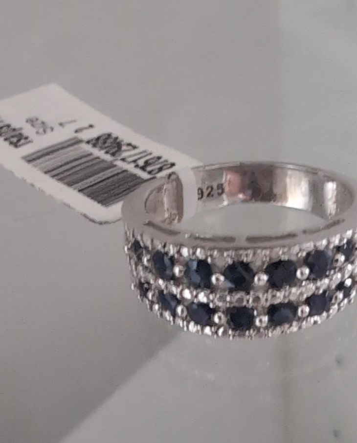 Sterling Silver Ring with Sapphire Size 7 thumbnail