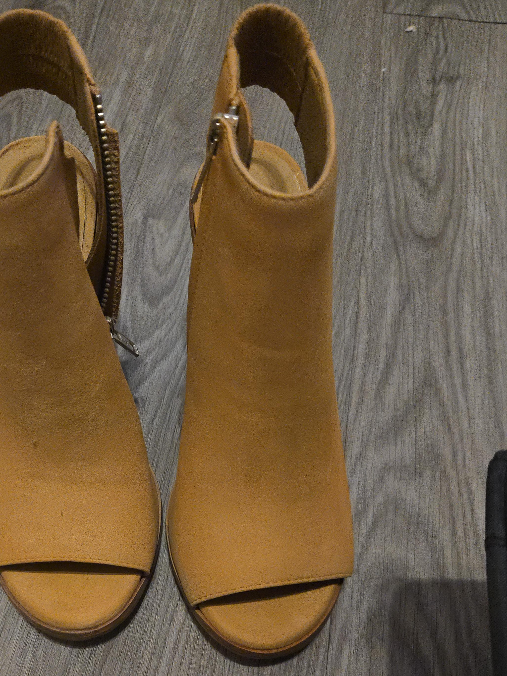 Steve Madden Tan Open Toe Booties thumbnail