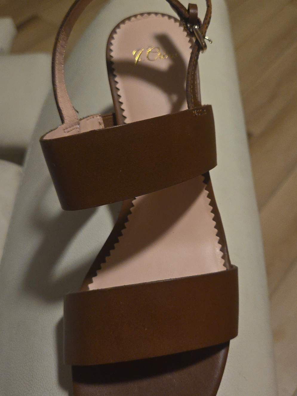 J.Crew Brown Leather Heeled Sandals - Size 6.5 thumbnail