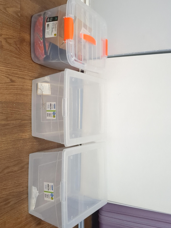 3x HDX Plastic Storage Bins with Lids