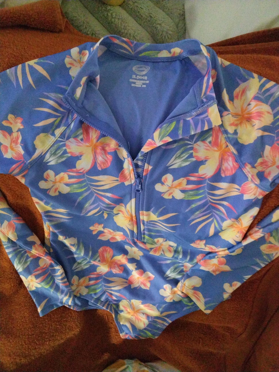 Wonder Nation Floral Rash Guard XL (14-16) thumbnail