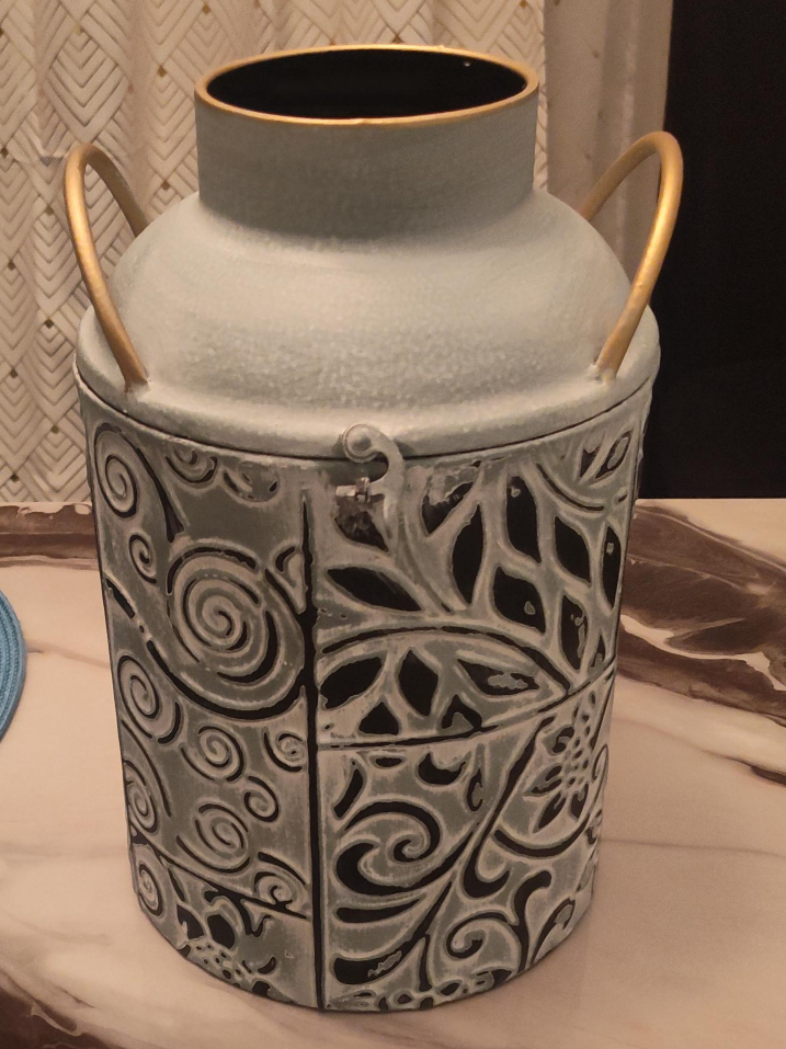 Decorative galvanized metal Vase thumbnail