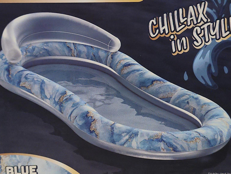 Chillax In Style Pool Float - Blue Marble image indicator(1)