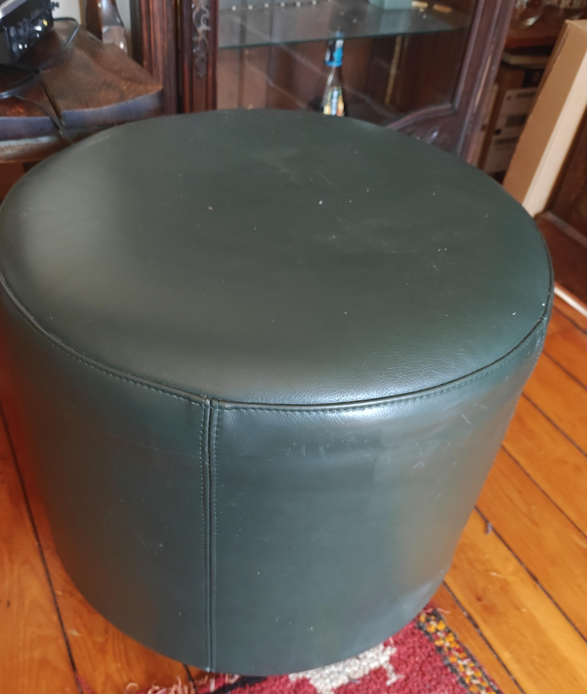 Green Round Ottoman Footstool thumbnail