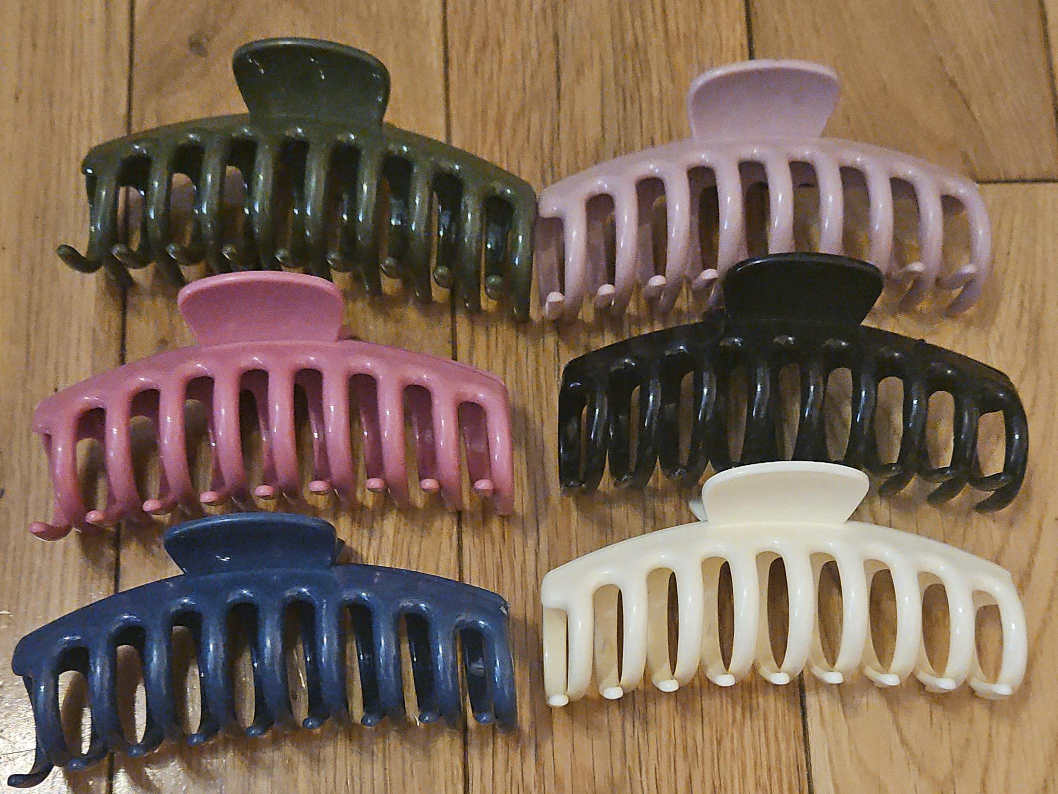 6 Hair Claw Clips - Assorted Colors thumbnail