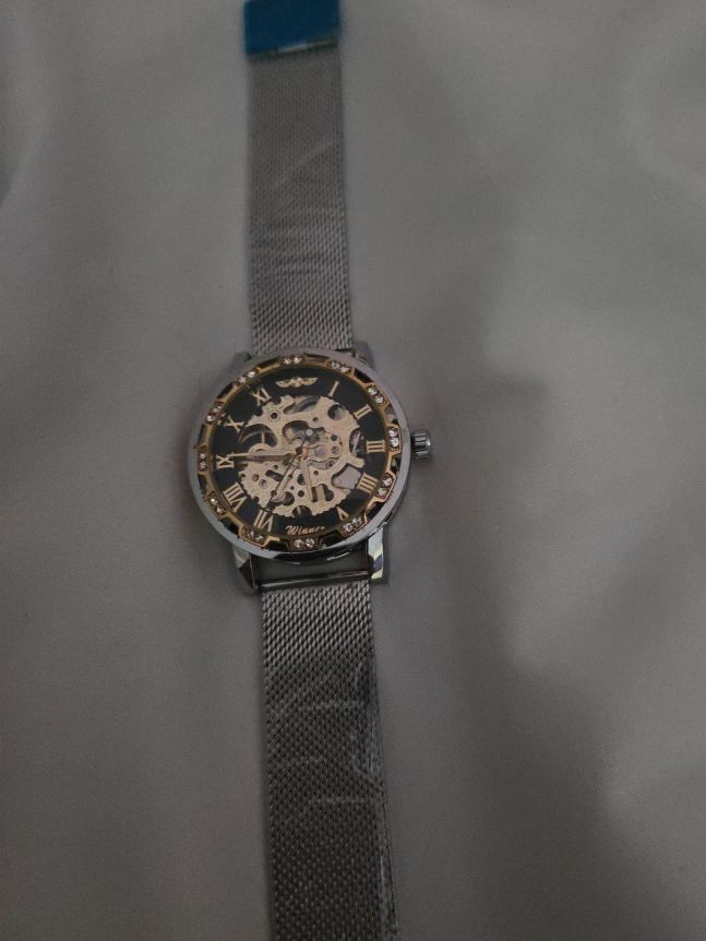Winner Silver Skeleton Mechanical Watch