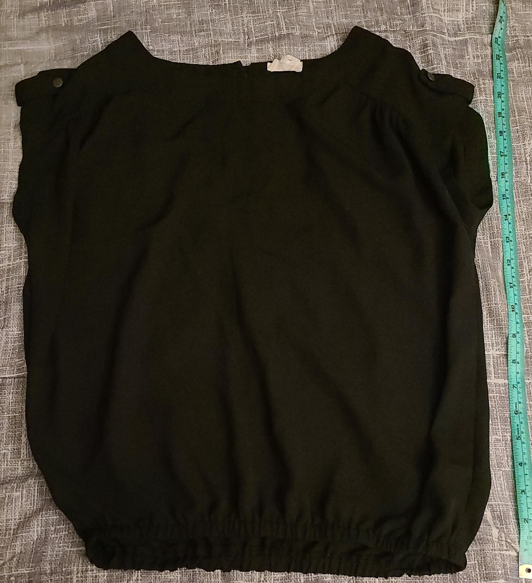 Black Button Shoulder Blouse