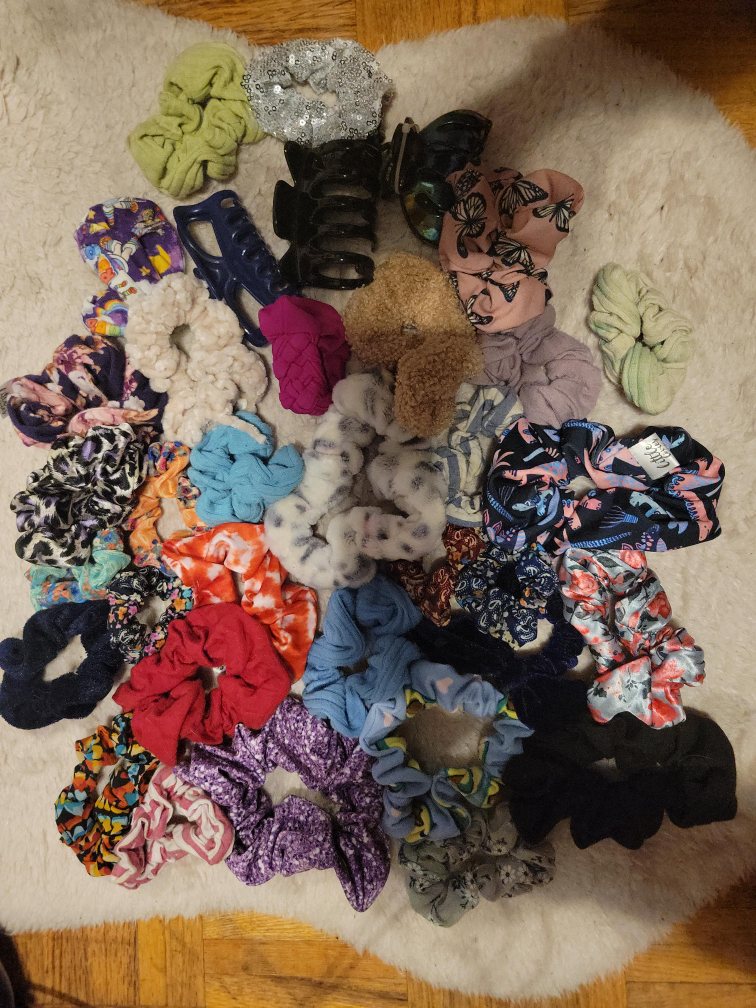 Assorted Hair Accessories - Scrunchies & Claw Clips thumbnail
