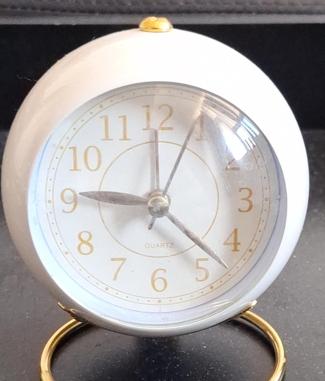 Quartz Alarm Clock - White & Gold thumbnail