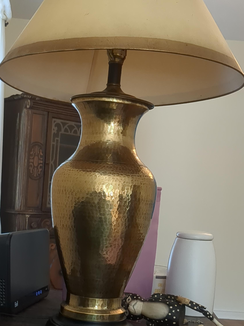 Gold Hammered Metal Table Lamp