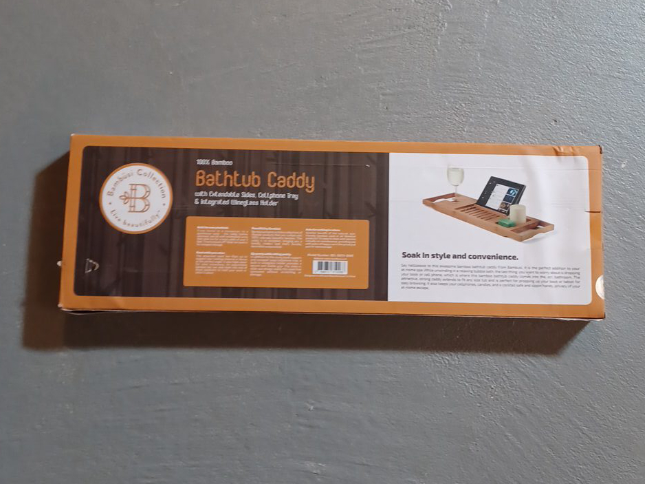 Bamboo Bathtub Caddy with Extandable Sides - New thumbnail