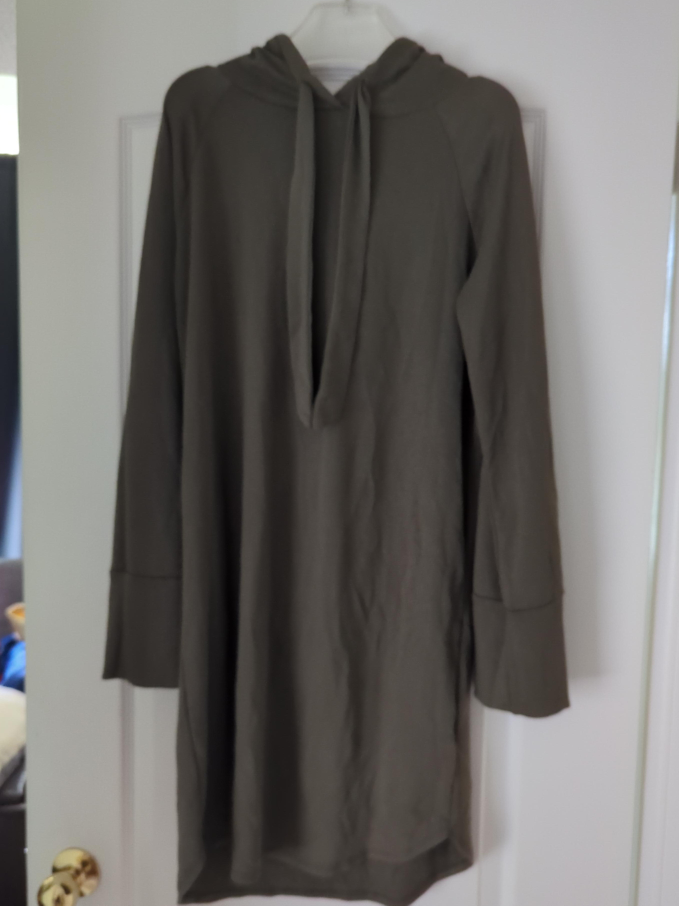 Olive Green Hoodie Dress thumbnail
