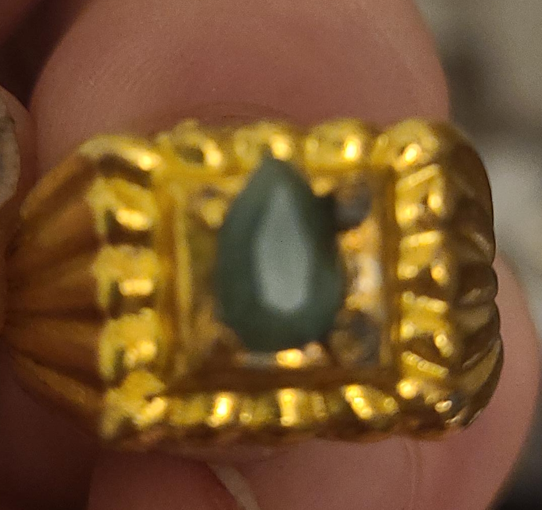 Gold Ring with Green Stone thumbnail