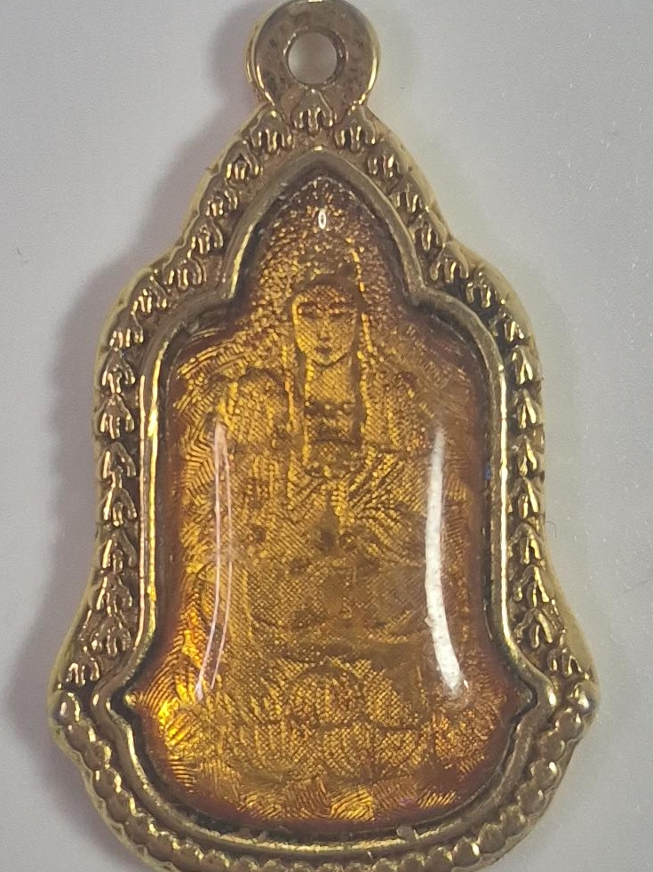 Gold-toned Buddhist Amulet Pendant thumbnail