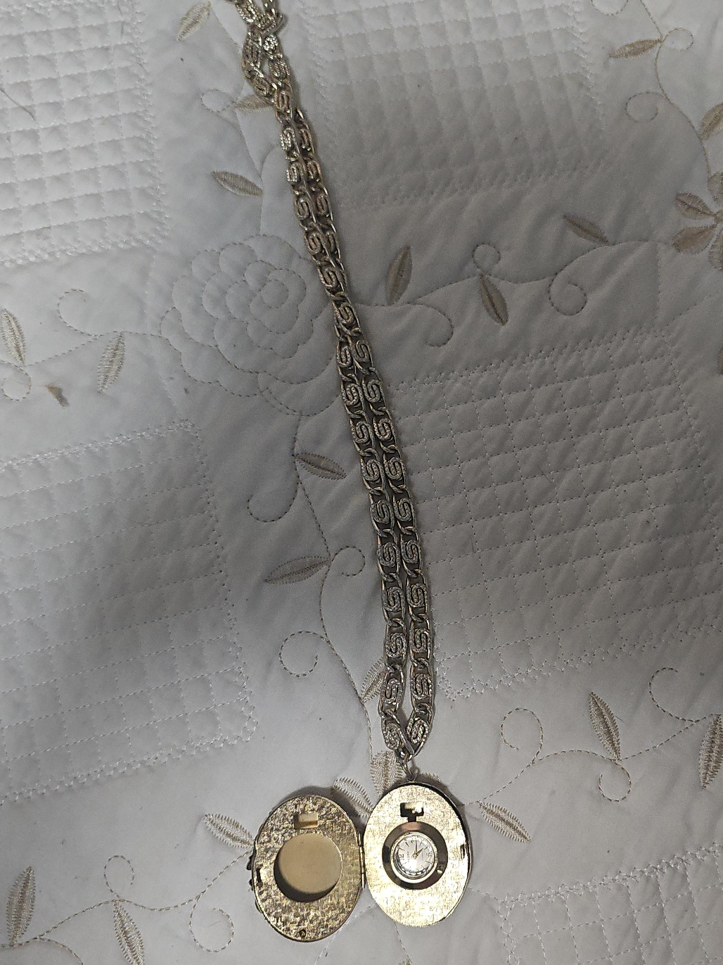 Vintage Locket Watch Necklace