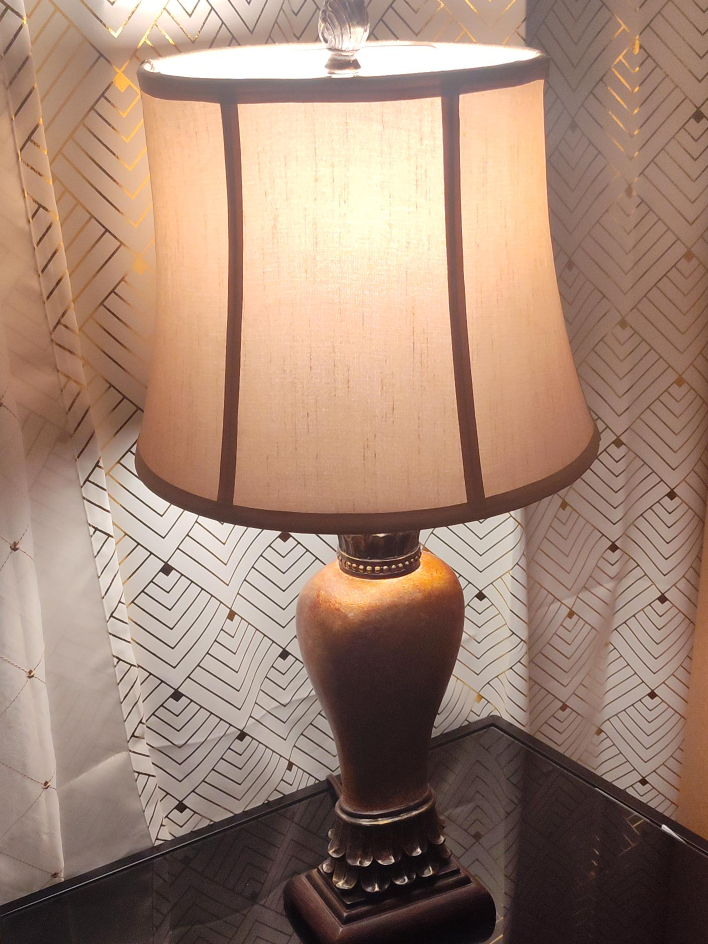2 Table Lamp with Beige Shade thumbnail