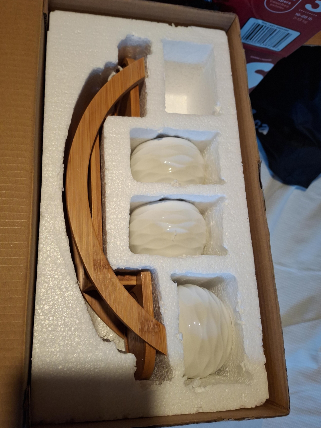 New Yarlung 4-Pack 2.75" Ceramic Pots w/ Bamboo Tray
