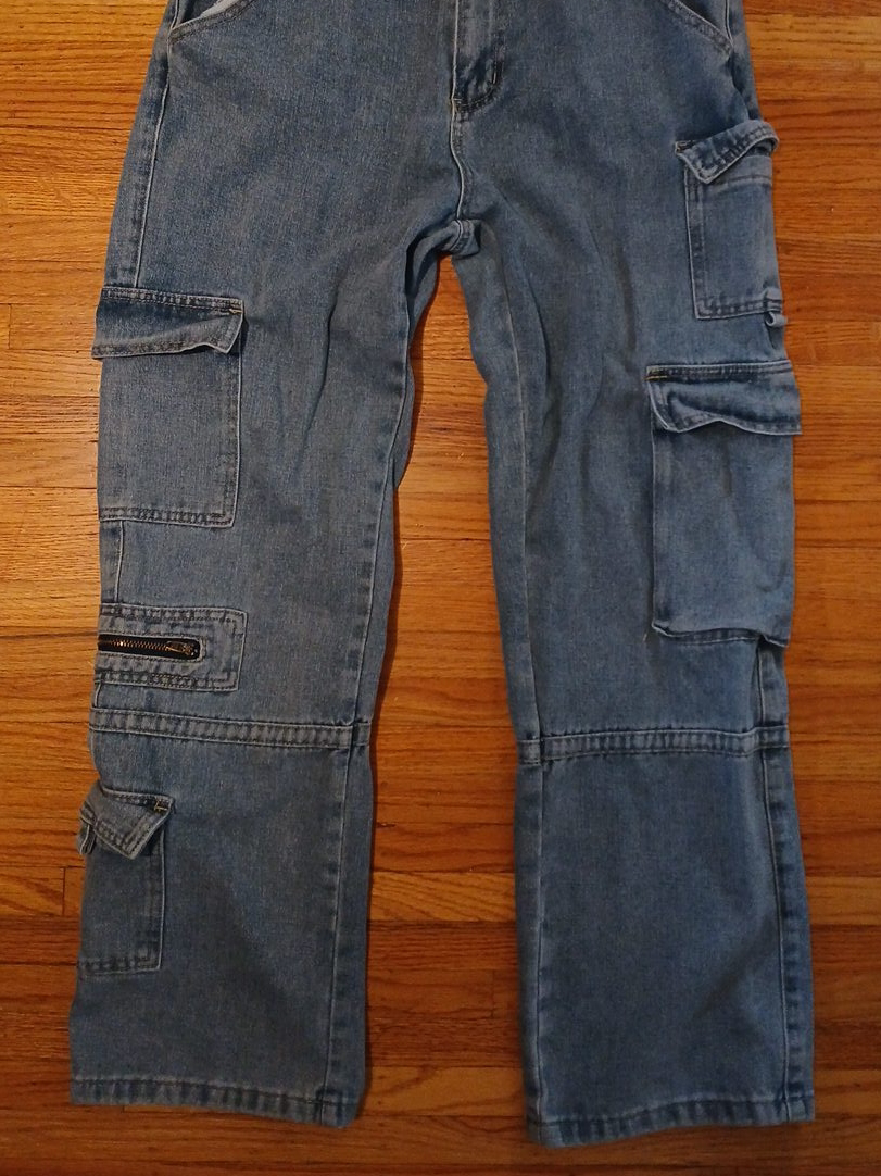 Light Wash Denim Cargo Pants thumbnail