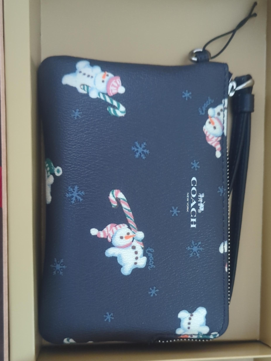COACH Wristlet with Snowman Print - New in Box! thumbnail